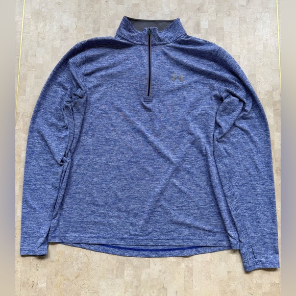 Under Armour Other - Under Armour HeatGear Threadborne 1/4 Zip Blue Pullover Running Shirt Men’s XL